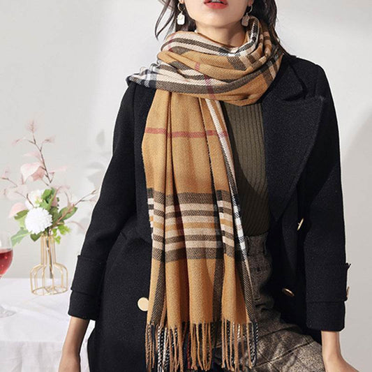 Fashion Classic Plaid Cashmere Women Scarf - Zara-Craft