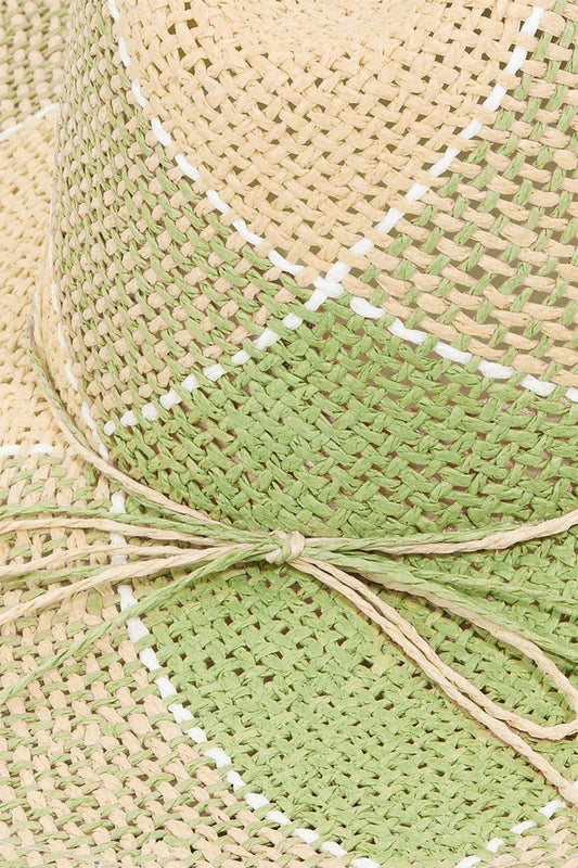 Fame Contrast Straw Braid Women Hat - Zara-Craft