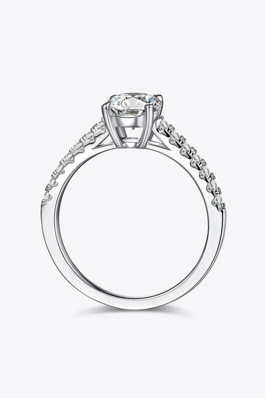 1 Carat Moissanite 925 Sterling Silver Side Stone Women Ring - Zara-Craft