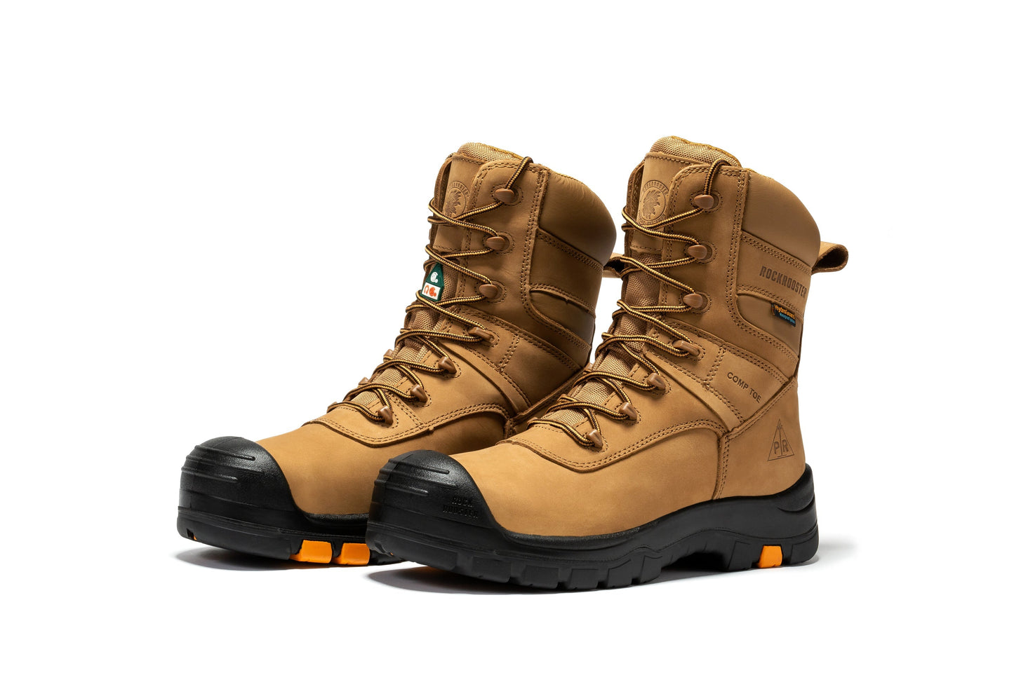 ROCKROOSTER Beaufort Men's Brown 8 inch Waterproof Composite Toe Work