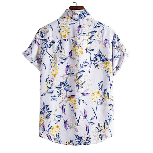 Short-sleeved Casual Holiday Floral Men's Shirt - Zara-Craft
