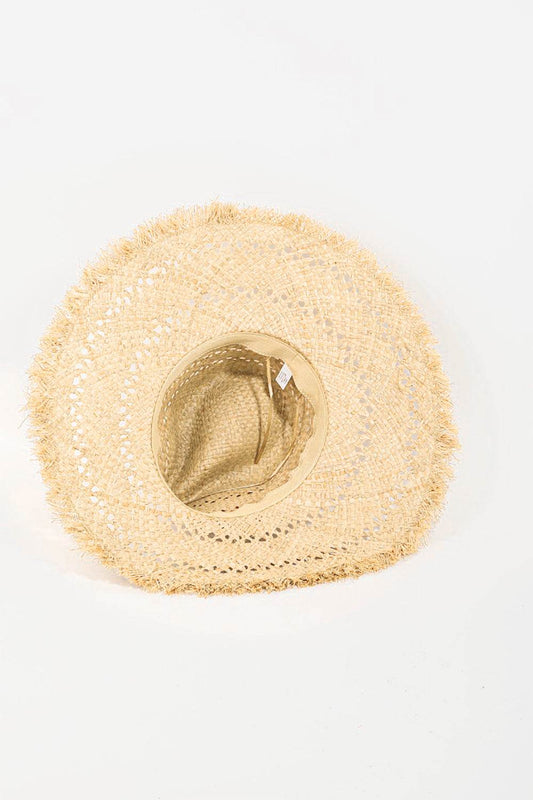 Fame Openwork Raw Hem Weave Women Hat - Zara-Craft