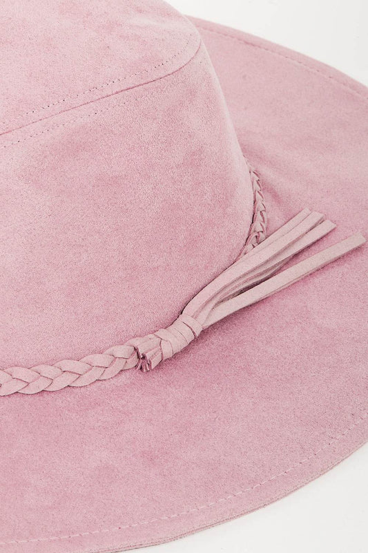 Fame Braided Faux Suede Women Hat - Zara-Craft