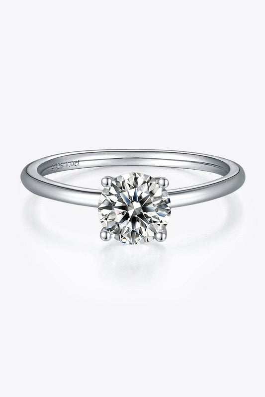 1 Carat Moissanite 925 Sterling Silver Solitaire Women Ring - Zara-Craft