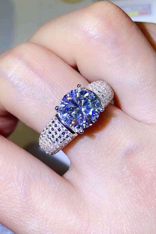 3 Carat Moissanite Side Stone Women Ring - Zara-Craft