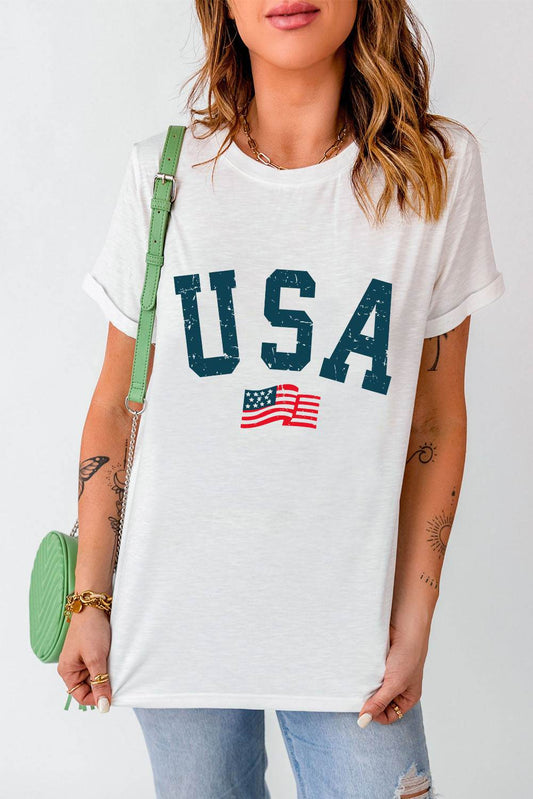 SYNZ USA Round Neck Short Sleeve Women T-Shirt - Zara-Craft