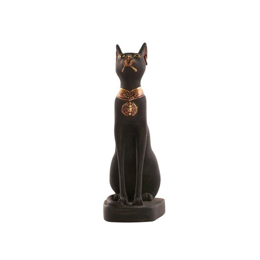 Ancient Egyptian Black And Gold Goddess Bastet Cat Height (27 cm / 10.8 in) - Zara-Craft