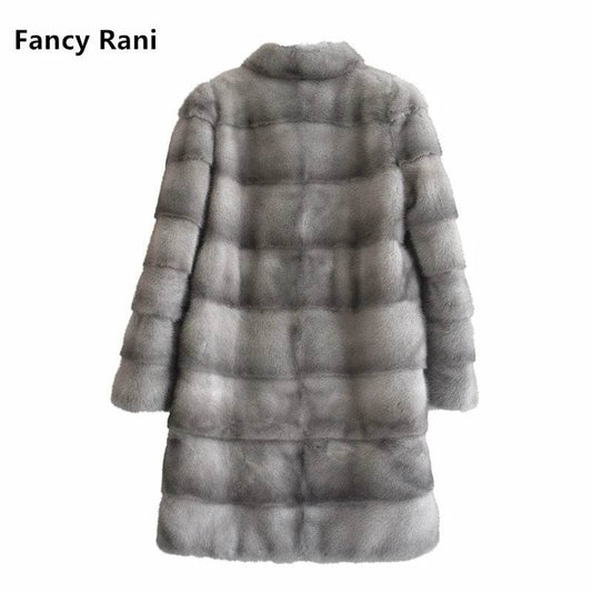 Fancy Rani Real Mink Fur Coat Natural Women Winter Long Leather Jacket Luxury Female Clothes 2023 Mink Fur Coat Women Promotion - Zara-Craft