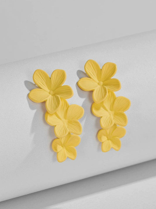 Laraine Yin Minority All-Match Original Yellow Flower Stud Earrings Exaggerated Design Casual Earrings - Zara-Craft