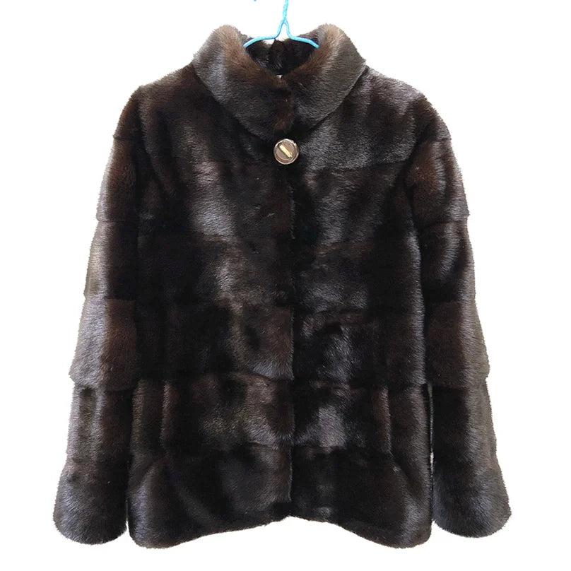Fancy Rani Real Mink Fur Coat Natural Mink Clothing Short Style Winter Fashion For Women