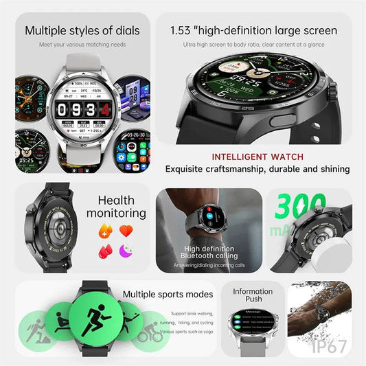 Smart Watch for HUAWEI GT5 Pro GPS NFC Men 360*360 AMOLED Screen Heart rate Bluetooth Call IP67 Waterproof Man Smartwatch - Zara-Craft