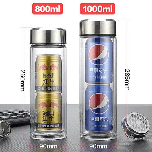 1000ML Leakproof Tea Bottle with Infuser Stainless Steel Double Walled Portable Drinking Lemon Water Cup Container for CarTravel - Zara-Craft