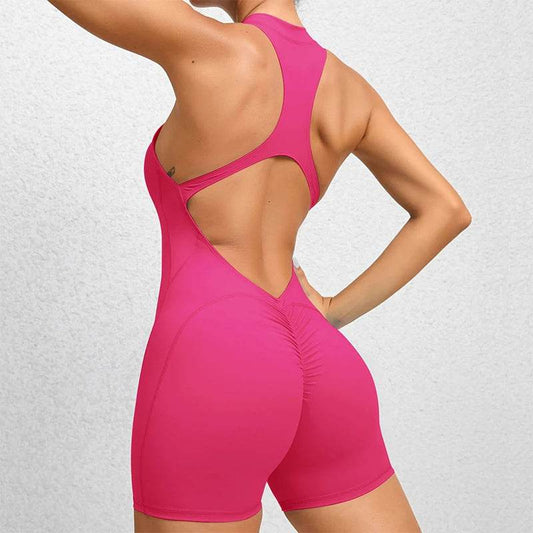 Short Sports Jumpsuit Sleeveless Gym Set Women Yoga Clothes Rompers Workout One-piece Suit Female Outdoor Recreation Bodysuits - Zara-Craft