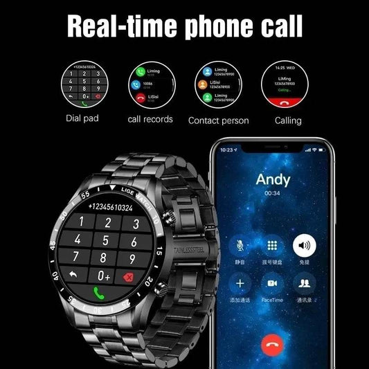 LIGE Smart Watch Men Full Circle Touch Screen Bluetooth Call Men Smartwatch Waterproof Sport Activity Fitness Watch+Box - Zara-Craft