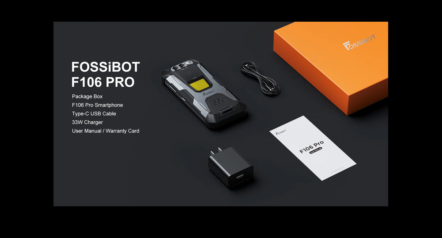 FOSSIBOT F106 PRO MTK G85 4G Android 14 15GB(8+7GB Extended) 256GB ROM Rugged Smartphone 12000mAh Battery 48MP Camera