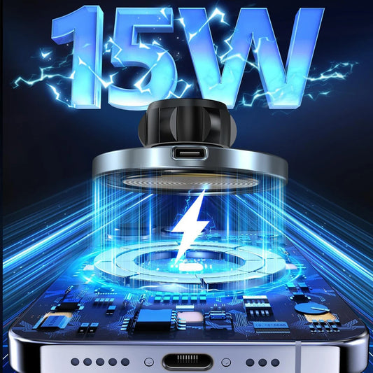 UYUXIO Magnetic Wireless Car Phone Charger Adapter 15W Air Vent Magnetic Car Phone Holder for iPhone & Android