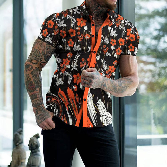 Summer Beach Print Men's Shirt - Zara-Craft