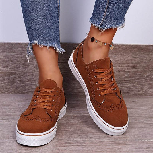 Suede Lace-Up Flat Women Sneakers - Zara-Craft