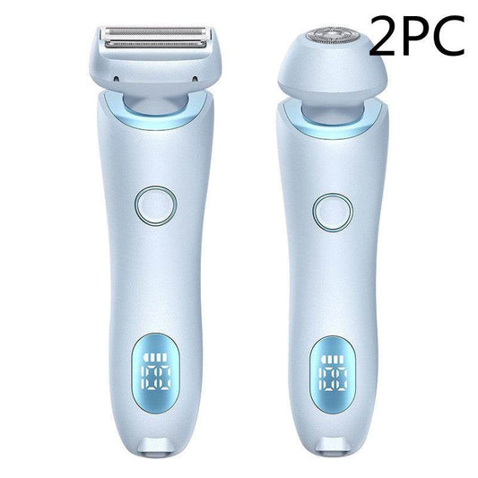 2 In 1 Hair Removal Epilator USB Rechargeable Trimmer Women Body Razor Face Leg Armpit Bikini Hand Pubic Shaver Hair Remover - Zara-Craft