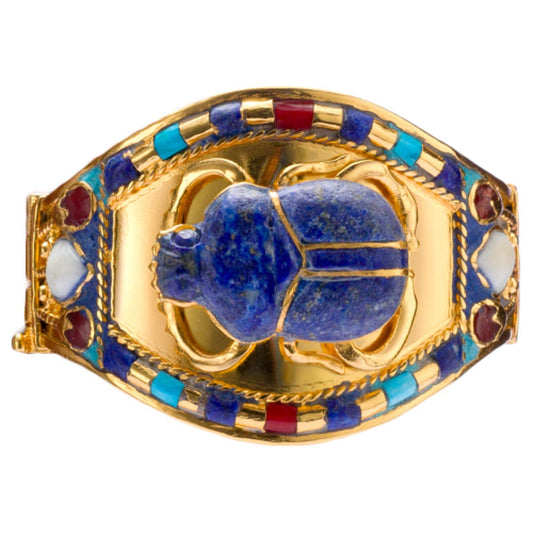 Scarab 24K Golden Plated Bracelet from Ancient Egyptian King Tutankhamun - Zara-Craft
