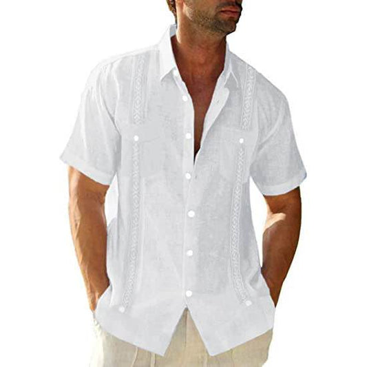 Men's Casual Guayabera Cuban Shirt - Zara-Craft