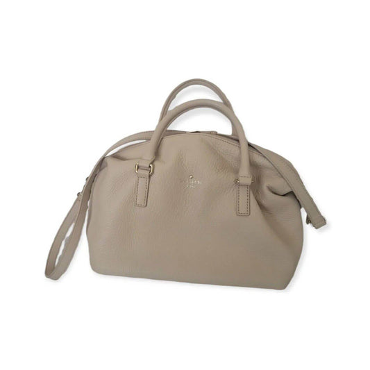 (Used) Kate Spade New York Rare Leather Pebbled Satchel Women Handbag-Cream - Zara-Craft