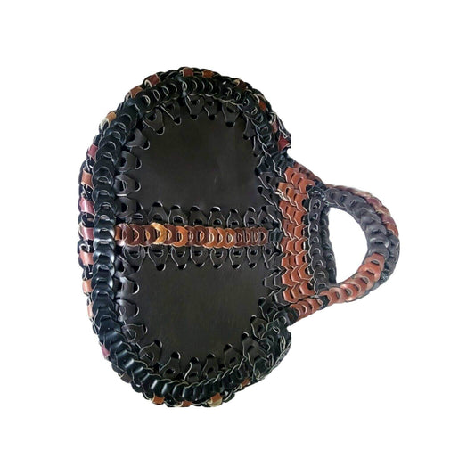 (Used) Vintage Chain-link Leather HANDMADE Bag Brown BoHo Retro Pisticci Unique Style - Zara-Craft