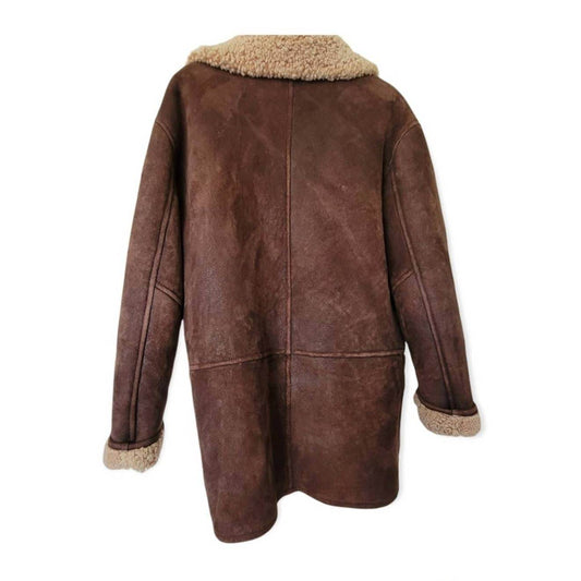 (Used) Eddie Bauer Sheepskin Mouton Brown Unisex Coat/Jacket Size M Petite - Zara-Craft