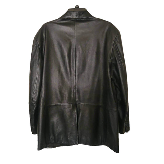 (Used) Alfani for Macyโs Buttery Soft Men's Leather Blazer Jacket Coat Black Size S42 - Zara-Craft