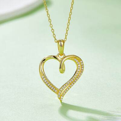 Moissanite 925 Sterling Silver Heart Shape Women Necklace - Zara-Craft