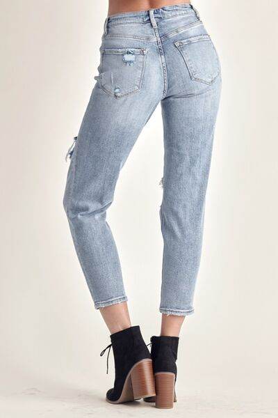 RISEN Distressed Slim Cropped Women Jeans - Zara-Craft