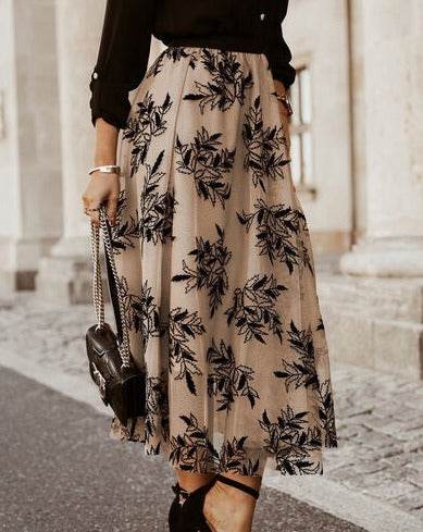 Embroidered High Waist Women Maxi Skirt - Zara-Craft