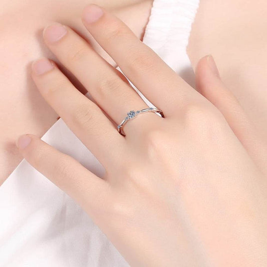 Moissanite 925 Sterling Silver Rhodium-Plated Women Ring - Zara-Craft