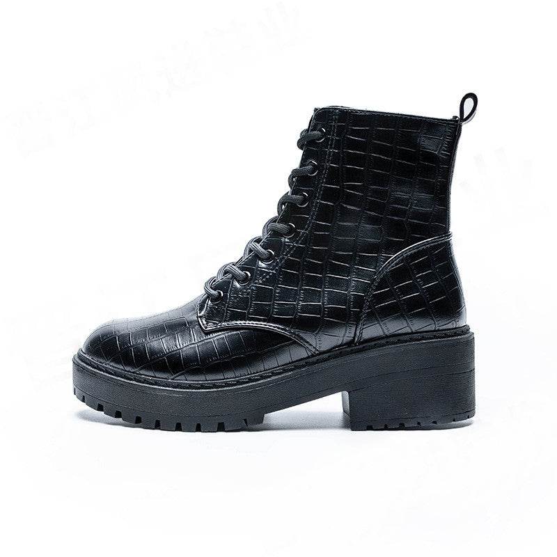 Martin Women's Boots Thick Heel Shoes - Zara-Craft