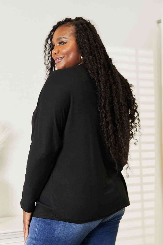 Double Take Seam Detail Round Neck Long Sleeve Women Top - Zara-Craft