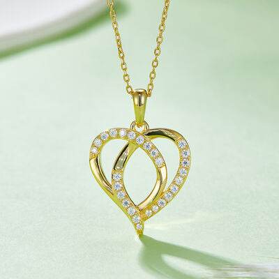 Moissanite 925 Sterling Silver Heart Shape Women Necklace - Zara-Craft