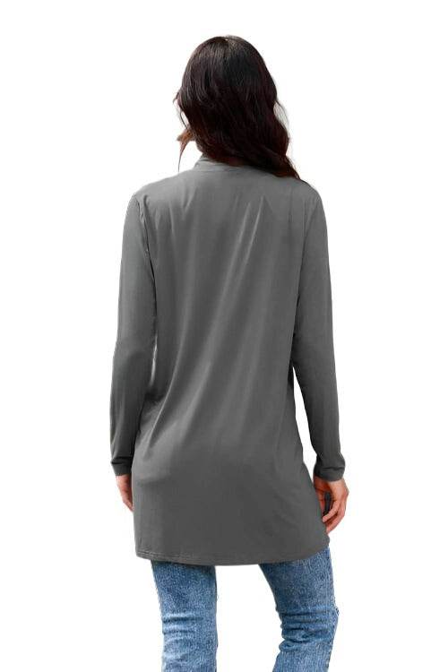 Basic Bae Full Size Open Front Long Sleeve Women Cardigan with Pockets - Zara-Craft