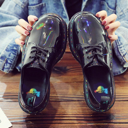 Round head lacing cowhide Martin Women shoes - Zara-Craft