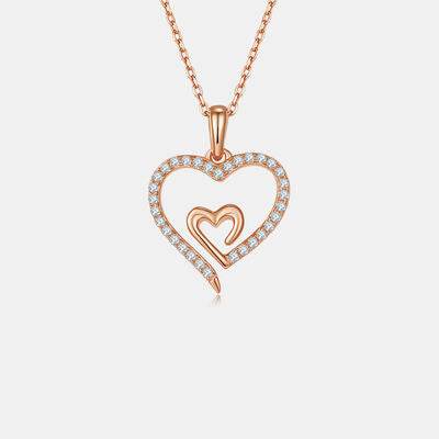 Moissanite 925 Sterling Silver Heart Pendant Women Necklace - Zara-Craft