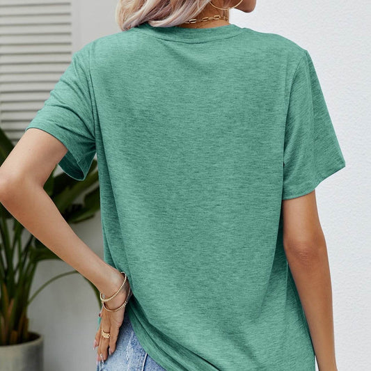 US Flag Leopard Heart Graphic Women Tee Shirt - Zara-Craft