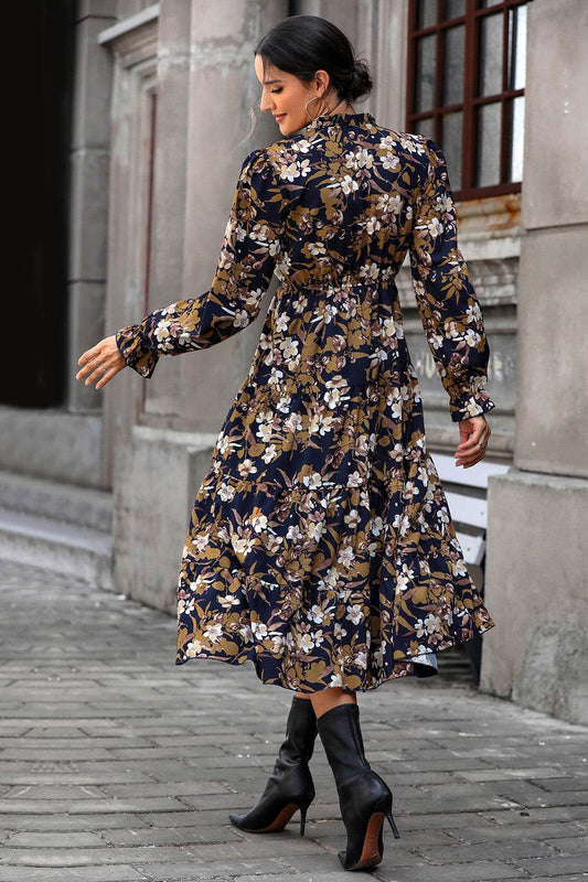 Floral Flounce Sleeve Tiered Women Dress - Zara-Craft