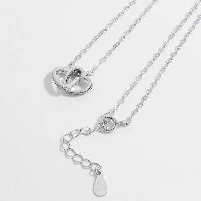 925 Sterling Silver Inlaid Zircon Heart Women Necklace - Zara-Craft