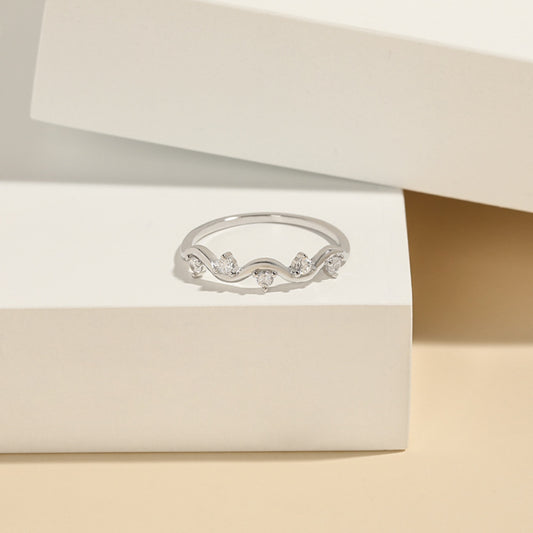925 Sterling Silver Inlaid Zircon Women Ring