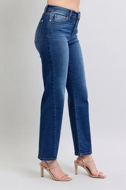 Judy Blue Full Size Side Seam Detail Straight Women Jeans with Pockets