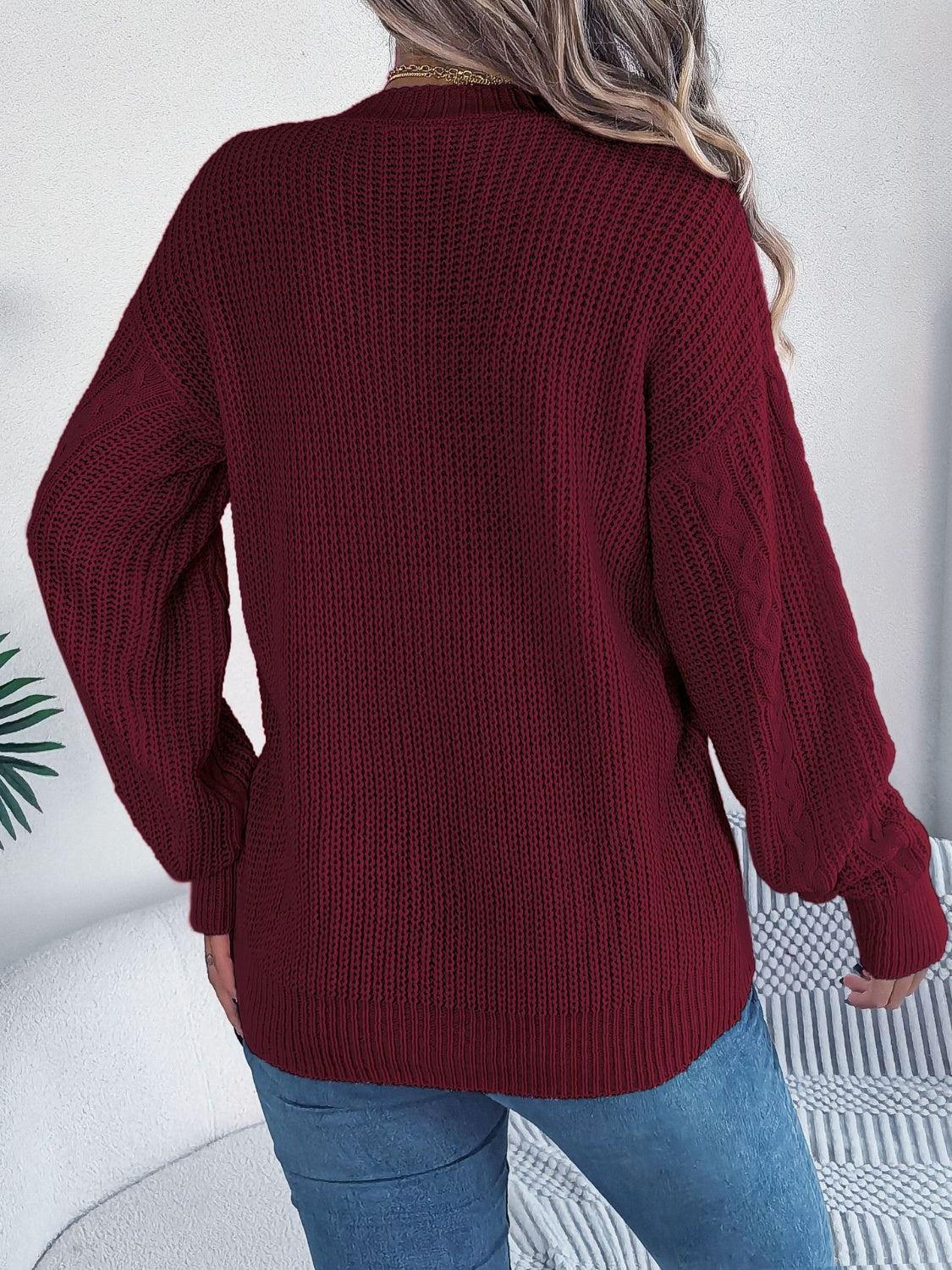 Cable-Knit Long Sleeve Women Cardigan