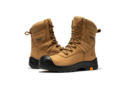 ROCKROOSTER Beaufort Men's Brown 8 inch Waterproof Composite Toe Work