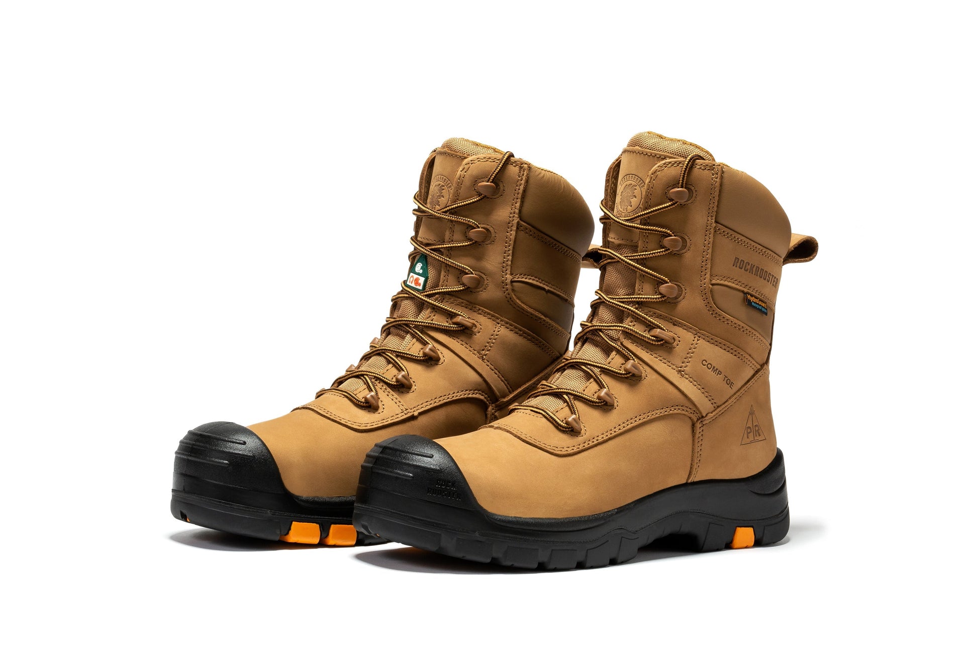 ROCKROOSTER Beaufort Men's Brown 8 inch Waterproof Composite Toe Work