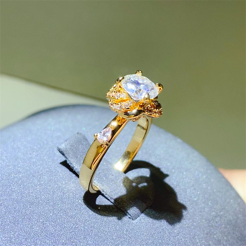 1 Carat Moissanite Zircon 925 Sterling Women Silver Ring