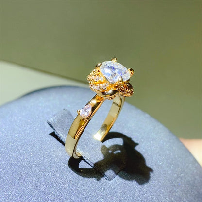 1 Carat Moissanite Zircon 925 Sterling Women Silver Ring