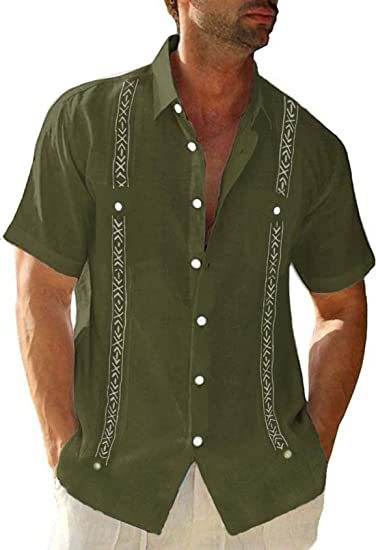 Men's Casual Guayabera Cuban Summer Beach Shirt – Zara-Craft Men's Casual Guayabera Cuban Summer Beach Shirt – Zara-Craft